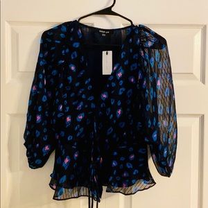 Leopard Print Wrap Top